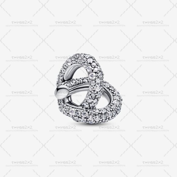Pandora Pavรฉ Infinity Knot Heart Charm|Pendant - Picture 1 of 2
